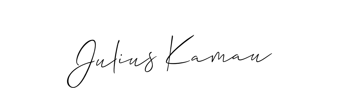 You should practise on your own different ways (Allison_Script) to write your name (Julius Kamau) in signature. don't let someone else do it for you. Julius Kamau signature style 2 images and pictures png