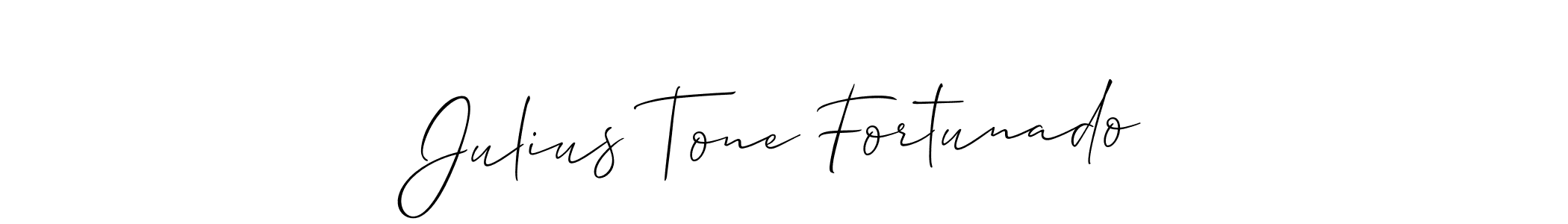 Julius Tone Fortunado stylish signature style. Best Handwritten Sign (Allison_Script) for my name. Handwritten Signature Collection Ideas for my name Julius Tone Fortunado. Julius Tone Fortunado signature style 2 images and pictures png