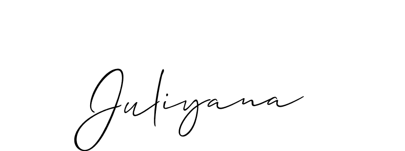 How to make Juliyana signature? Allison_Script is a professional autograph style. Create handwritten signature for Juliyana name. Juliyana signature style 2 images and pictures png