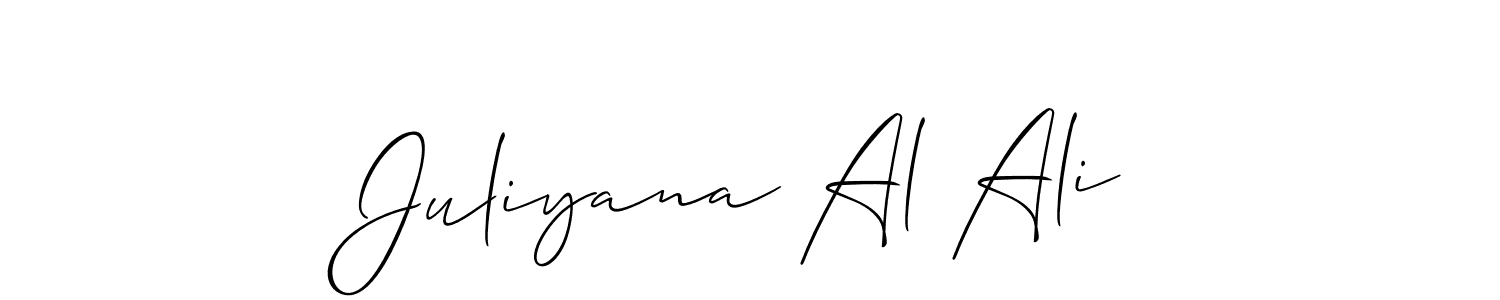 Use a signature maker to create a handwritten signature online. With this signature software, you can design (Allison_Script) your own signature for name Juliyana Al Ali. Juliyana Al Ali signature style 2 images and pictures png