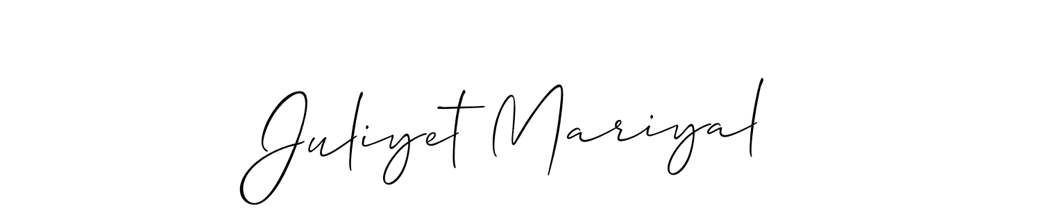 How to make Juliyet Mariyal signature? Allison_Script is a professional autograph style. Create handwritten signature for Juliyet Mariyal name. Juliyet Mariyal signature style 2 images and pictures png