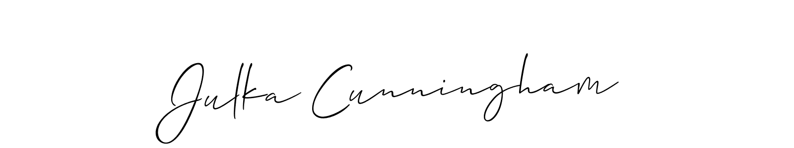 How to make Julka Cunningham name signature. Use Allison_Script style for creating short signs online. This is the latest handwritten sign. Julka Cunningham signature style 2 images and pictures png