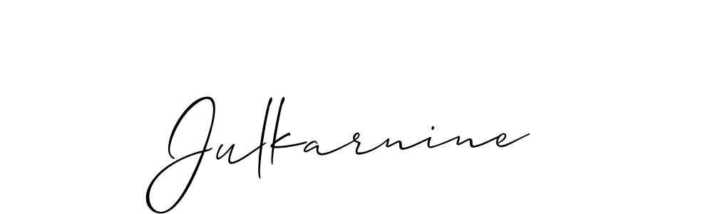 Allison_Script is a professional signature style that is perfect for those who want to add a touch of class to their signature. It is also a great choice for those who want to make their signature more unique. Get Julkarnine name to fancy signature for free. Julkarnine signature style 2 images and pictures png