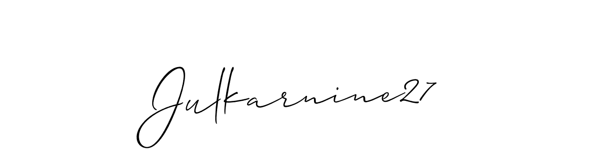 Also You can easily find your signature by using the search form. We will create Julkarnine27 name handwritten signature images for you free of cost using Allison_Script sign style. Julkarnine27 signature style 2 images and pictures png