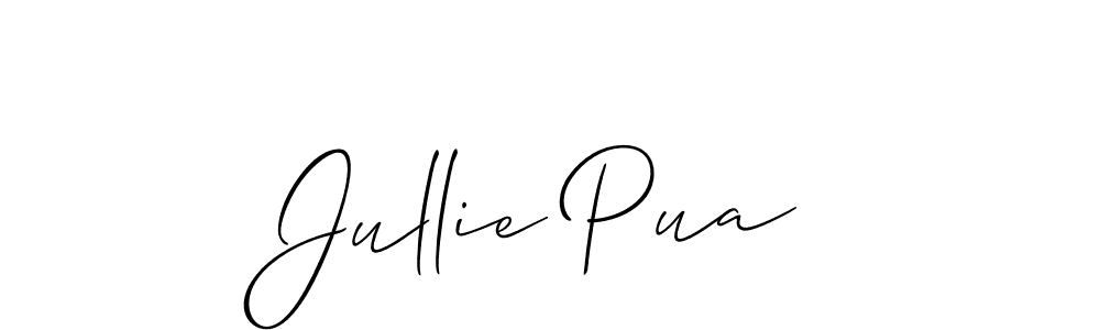 Use a signature maker to create a handwritten signature online. With this signature software, you can design (Allison_Script) your own signature for name Jullie Pua. Jullie Pua signature style 2 images and pictures png