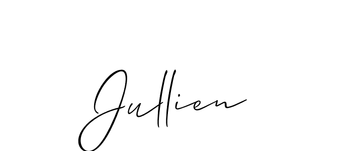 if you are searching for the best signature style for your name Jullien. so please give up your signature search. here we have designed multiple signature styles  using Allison_Script. Jullien signature style 2 images and pictures png