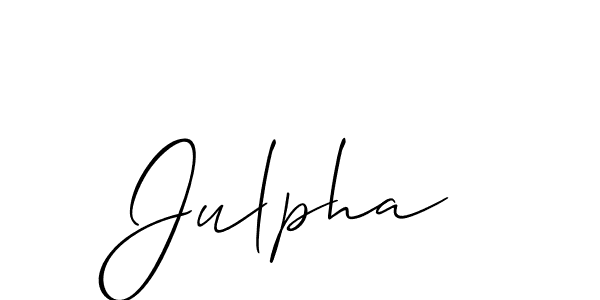 It looks lik you need a new signature style for name Julpha. Design unique handwritten (Allison_Script) signature with our free signature maker in just a few clicks. Julpha signature style 2 images and pictures png