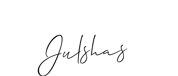 How to make Julshas signature? Allison_Script is a professional autograph style. Create handwritten signature for Julshas name. Julshas signature style 2 images and pictures png