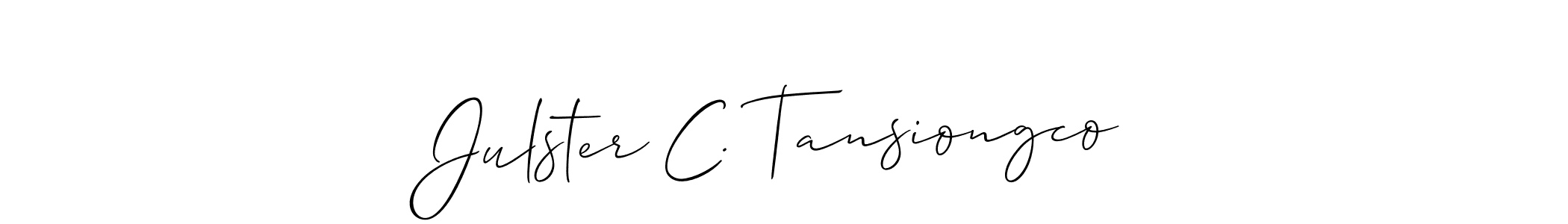 Also we have Julster C. Tansiongco name is the best signature style. Create professional handwritten signature collection using Allison_Script autograph style. Julster C. Tansiongco signature style 2 images and pictures png