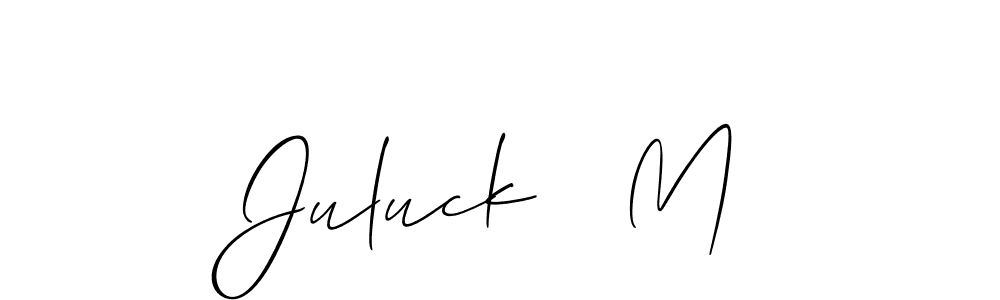 How to make Juluck   M signature? Allison_Script is a professional autograph style. Create handwritten signature for Juluck   M name. Juluck   M signature style 2 images and pictures png