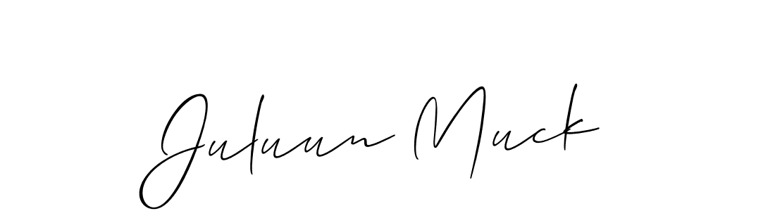 It looks lik you need a new signature style for name Juluun Muck. Design unique handwritten (Allison_Script) signature with our free signature maker in just a few clicks. Juluun Muck signature style 2 images and pictures png