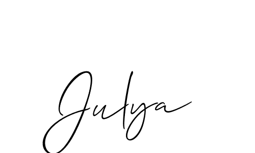 Similarly Allison_Script is the best handwritten signature design. Signature creator online .You can use it as an online autograph creator for name Julya. Julya signature style 2 images and pictures png