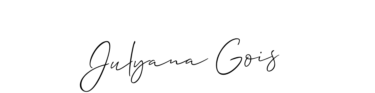 You should practise on your own different ways (Allison_Script) to write your name (Julyana Gois) in signature. don't let someone else do it for you. Julyana Gois signature style 2 images and pictures png