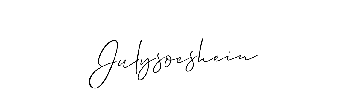 Make a beautiful signature design for name Julysoeshein. With this signature (Allison_Script) style, you can create a handwritten signature for free. Julysoeshein signature style 2 images and pictures png