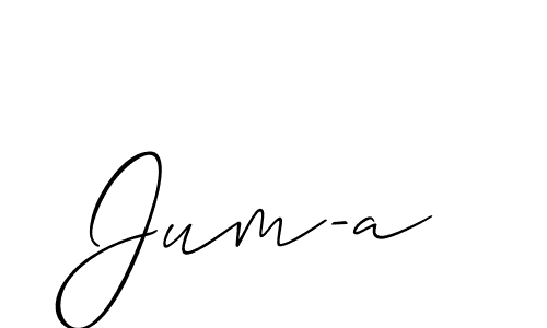 How to make Jum-a name signature. Use Allison_Script style for creating short signs online. This is the latest handwritten sign. Jum-a signature style 2 images and pictures png