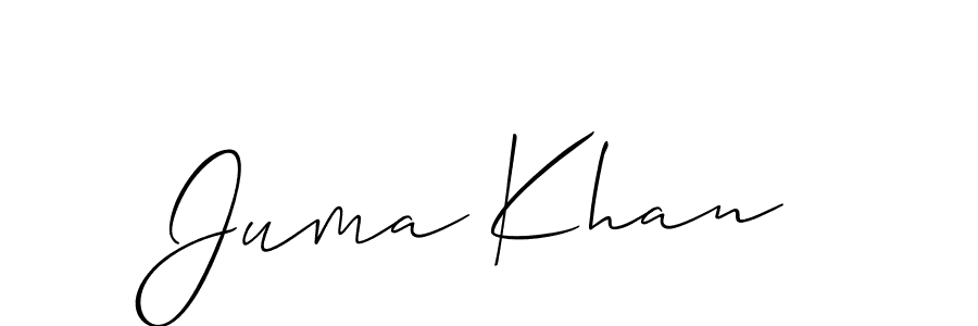 The best way (Allison_Script) to make a short signature is to pick only two or three words in your name. The name Juma Khan include a total of six letters. For converting this name. Juma Khan signature style 2 images and pictures png