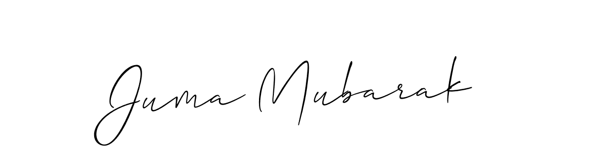 Use a signature maker to create a handwritten signature online. With this signature software, you can design (Allison_Script) your own signature for name Juma Mubarak. Juma Mubarak signature style 2 images and pictures png