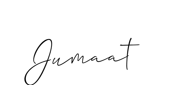 Make a beautiful signature design for name Jumaat. With this signature (Allison_Script) style, you can create a handwritten signature for free. Jumaat signature style 2 images and pictures png