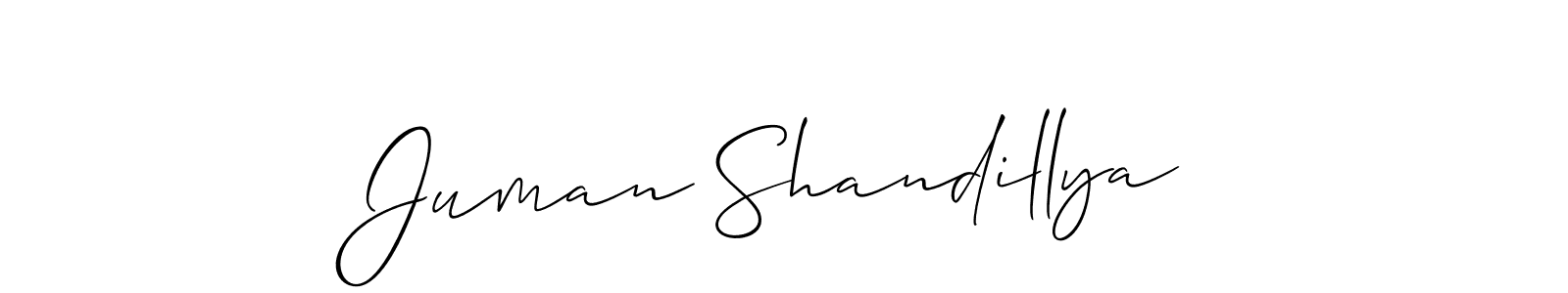 Also You can easily find your signature by using the search form. We will create Juman Shandillya name handwritten signature images for you free of cost using Allison_Script sign style. Juman Shandillya signature style 2 images and pictures png