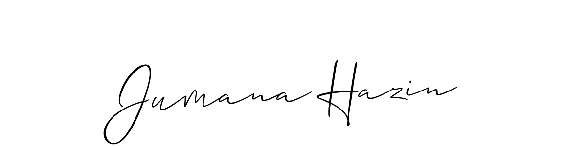 Make a beautiful signature design for name Jumana Hazin. With this signature (Allison_Script) style, you can create a handwritten signature for free. Jumana Hazin signature style 2 images and pictures png