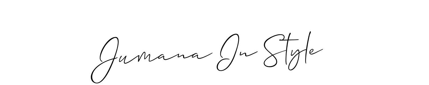 How to make Jumana In Style signature? Allison_Script is a professional autograph style. Create handwritten signature for Jumana In Style name. Jumana In Style signature style 2 images and pictures png