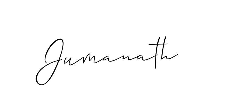 Design your own signature with our free online signature maker. With this signature software, you can create a handwritten (Allison_Script) signature for name Jumanath. Jumanath signature style 2 images and pictures png