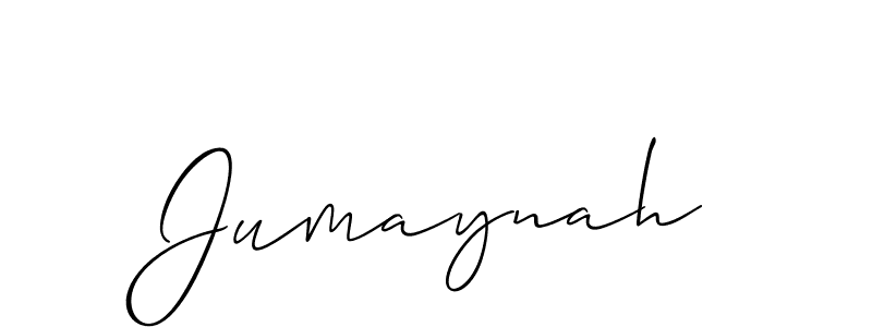 Use a signature maker to create a handwritten signature online. With this signature software, you can design (Allison_Script) your own signature for name Jumaynah. Jumaynah signature style 2 images and pictures png
