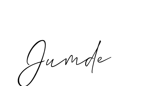 Create a beautiful signature design for name Jumde. With this signature (Allison_Script) fonts, you can make a handwritten signature for free. Jumde signature style 2 images and pictures png