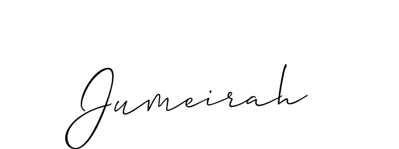 Use a signature maker to create a handwritten signature online. With this signature software, you can design (Allison_Script) your own signature for name Jumeirah. Jumeirah signature style 2 images and pictures png