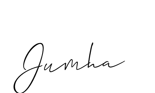 Also we have Jumha name is the best signature style. Create professional handwritten signature collection using Allison_Script autograph style. Jumha signature style 2 images and pictures png