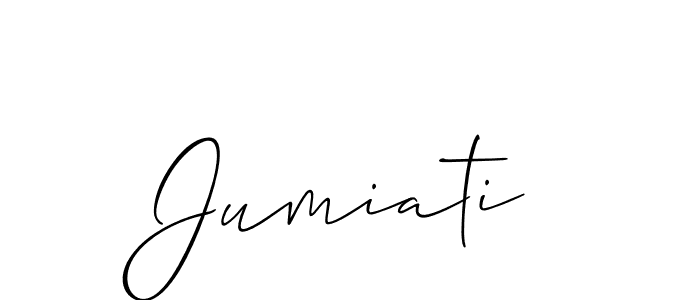 Also we have Jumiati name is the best signature style. Create professional handwritten signature collection using Allison_Script autograph style. Jumiati signature style 2 images and pictures png