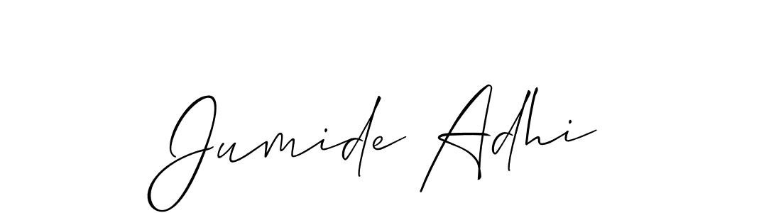 Design your own signature with our free online signature maker. With this signature software, you can create a handwritten (Allison_Script) signature for name Jumide Adhi. Jumide Adhi signature style 2 images and pictures png