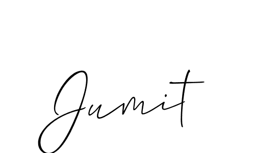 Make a beautiful signature design for name Jumit. With this signature (Allison_Script) style, you can create a handwritten signature for free. Jumit signature style 2 images and pictures png