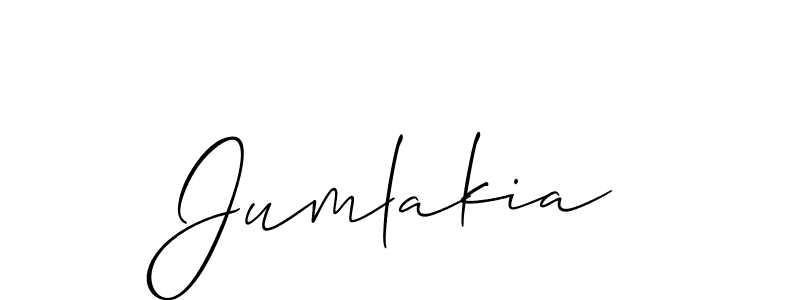 Create a beautiful signature design for name Jumlakia. With this signature (Allison_Script) fonts, you can make a handwritten signature for free. Jumlakia signature style 2 images and pictures png