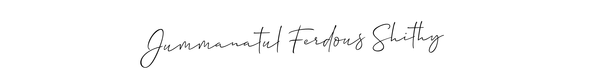 Also we have Jummanatul Ferdous Shithy name is the best signature style. Create professional handwritten signature collection using Allison_Script autograph style. Jummanatul Ferdous Shithy signature style 2 images and pictures png