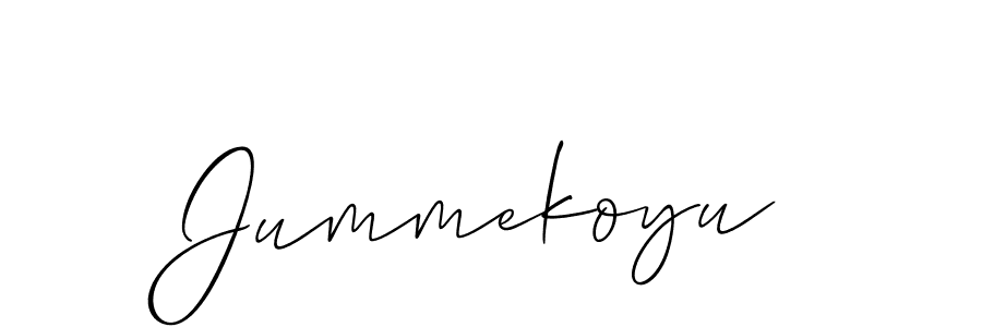 How to make Jummekoyu signature? Allison_Script is a professional autograph style. Create handwritten signature for Jummekoyu name. Jummekoyu signature style 2 images and pictures png