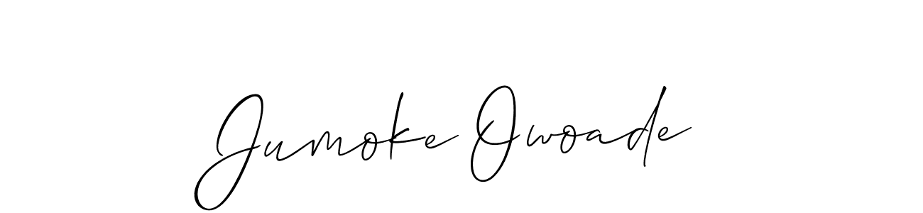 How to make Jumoke Owoade signature? Allison_Script is a professional autograph style. Create handwritten signature for Jumoke Owoade name. Jumoke Owoade signature style 2 images and pictures png