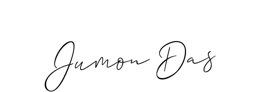 Allison_Script is a professional signature style that is perfect for those who want to add a touch of class to their signature. It is also a great choice for those who want to make their signature more unique. Get Jumon Das name to fancy signature for free. Jumon Das signature style 2 images and pictures png