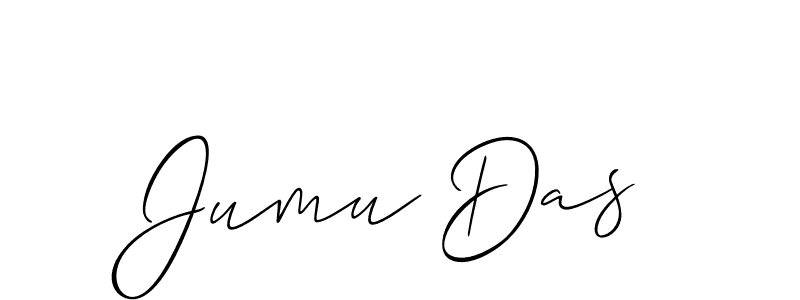 Create a beautiful signature design for name Jumu Das. With this signature (Allison_Script) fonts, you can make a handwritten signature for free. Jumu Das signature style 2 images and pictures png