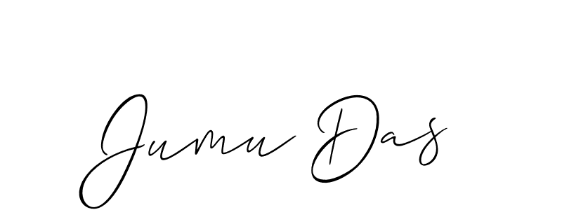 Create a beautiful signature design for name Jumu Das. With this signature (Allison_Script) fonts, you can make a handwritten signature for free. Jumu Das signature style 2 images and pictures png