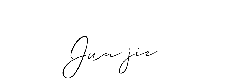 You should practise on your own different ways (Allison_Script) to write your name (Jun jie) in signature. don't let someone else do it for you. Jun jie signature style 2 images and pictures png