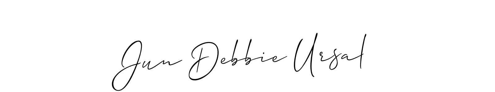 Make a beautiful signature design for name Jun Debbie Ursal. With this signature (Allison_Script) style, you can create a handwritten signature for free. Jun Debbie Ursal signature style 2 images and pictures png