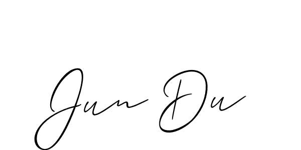Make a beautiful signature design for name Jun Du. With this signature (Allison_Script) style, you can create a handwritten signature for free. Jun Du signature style 2 images and pictures png