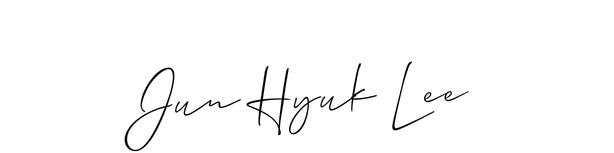 Design your own signature with our free online signature maker. With this signature software, you can create a handwritten (Allison_Script) signature for name Jun Hyuk Lee. Jun Hyuk Lee signature style 2 images and pictures png