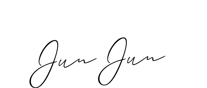 Best and Professional Signature Style for Jun Jun. Allison_Script Best Signature Style Collection. Jun Jun signature style 2 images and pictures png