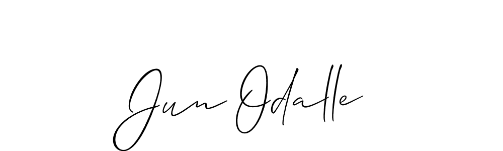 This is the best signature style for the Jun Odalle name. Also you like these signature font (Allison_Script). Mix name signature. Jun Odalle signature style 2 images and pictures png