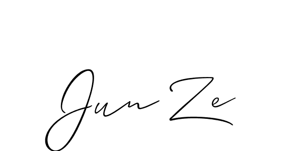 Make a beautiful signature design for name Jun Ze. With this signature (Allison_Script) style, you can create a handwritten signature for free. Jun Ze signature style 2 images and pictures png