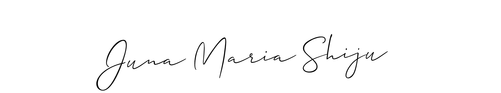 See photos of Juna Maria Shiju official signature by Spectra . Check more albums & portfolios. Read reviews & check more about Allison_Script font. Juna Maria Shiju signature style 2 images and pictures png