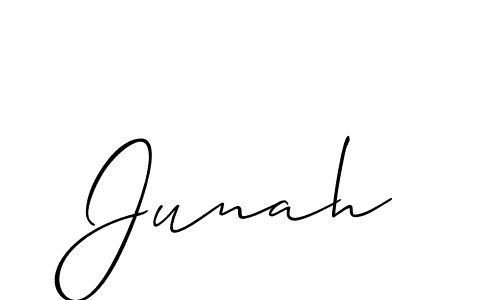 Junah stylish signature style. Best Handwritten Sign (Allison_Script) for my name. Handwritten Signature Collection Ideas for my name Junah. Junah signature style 2 images and pictures png