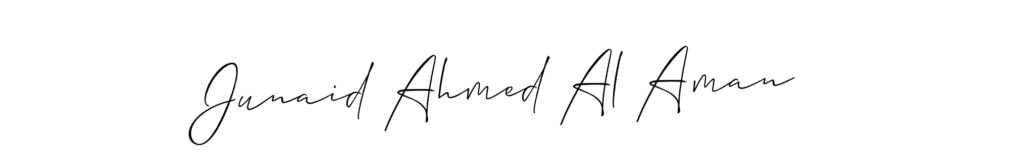 Design your own signature with our free online signature maker. With this signature software, you can create a handwritten (Allison_Script) signature for name Junaid Ahmed Al Aman. Junaid Ahmed Al Aman signature style 2 images and pictures png